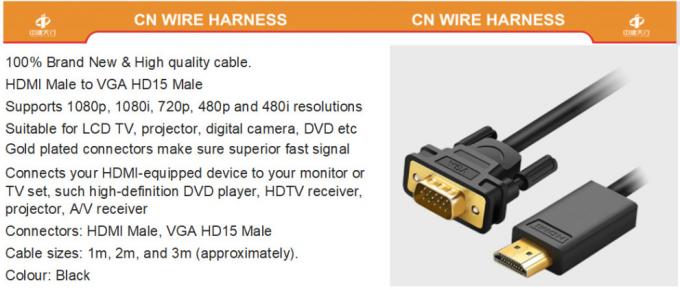 Cable de cable de multimedios con cable de conversión de vídeo personalizado USB HDMI a VGA 0