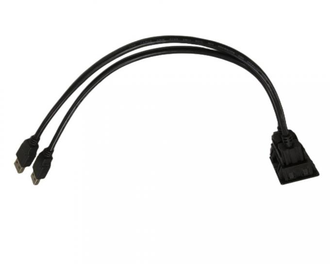 Cables de cable ODM Arneses de cable Dos cables de extensión USB montaje de tablero automotriz 5