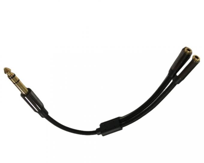 1 / 4 pulgadas de auriculares de separación de cable de montaje 2 Hembra a 1 Hombre de audio de cable 0