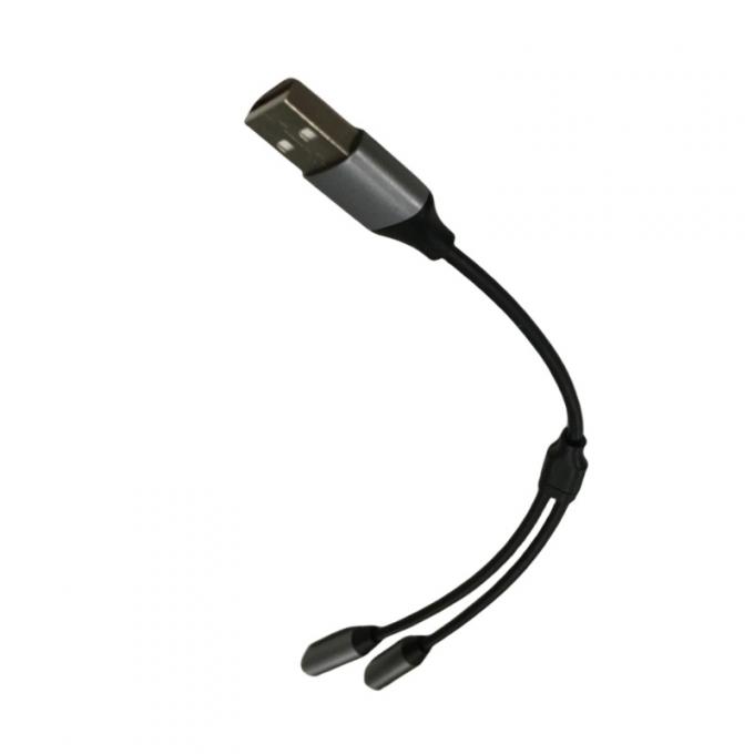 Arnés de cable electrónico OEM Un USB a dos Adaptador de conector de auriculares de 3,5 mm 0