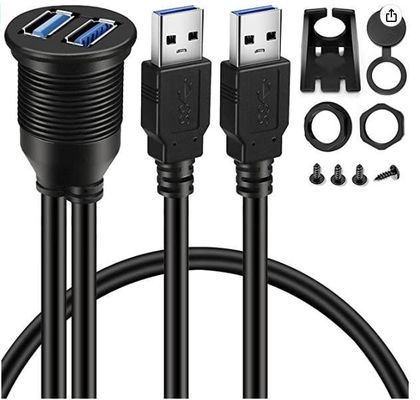 Cables de cable ODM Arneses de cable Dos cables de extensión USB montaje de tablero automotriz