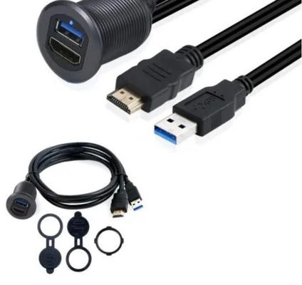 Cables de cable ODM Arneses de cable Dos cables de extensión USB montaje de tablero automotriz