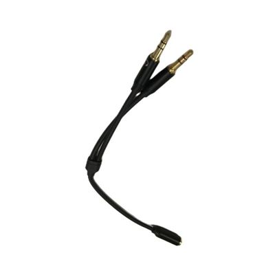 Cable de separación de cable y cable de conexión de cable de audio auriculares 3.5mm 2 cable de micrófono masculino