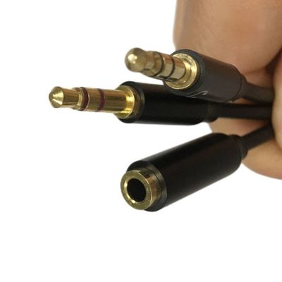 Cable de separación de cable y cable de conexión de cable de audio auriculares 3.5mm 2 cable de micrófono masculino
