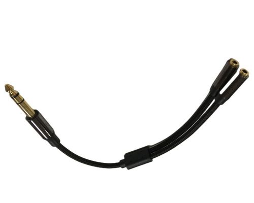 1 / 4 pulgadas de auriculares de separación de cable de montaje 2 Hembra a 1 Hombre de audio de cable