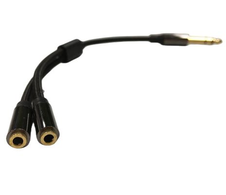 1 / 4 pulgadas de auriculares de separación de cable de montaje 2 Hembra a 1 Hombre de audio de cable
