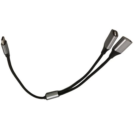 Cable de cable de 3m ensamblaje de alambre 1 Tipo C a 2 USB 2 en 1 cable USB