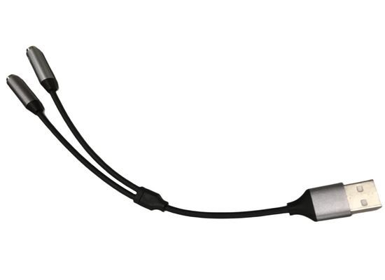 Arnés de cable electrónico OEM Un USB a dos Adaptador de conector de auriculares de 3,5 mm