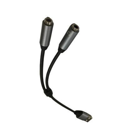 Arnés de cable electrónico OEM Un USB a dos Adaptador de conector de auriculares de 3,5 mm
