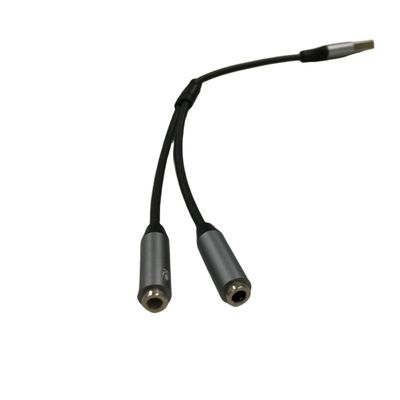 Arnés de cable electrónico OEM Un USB a dos Adaptador de conector de auriculares de 3,5 mm